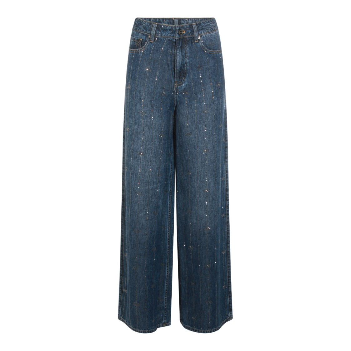 Self-Portrait Wide-Leg High-Waisted Jeans With Five-Pocket Design