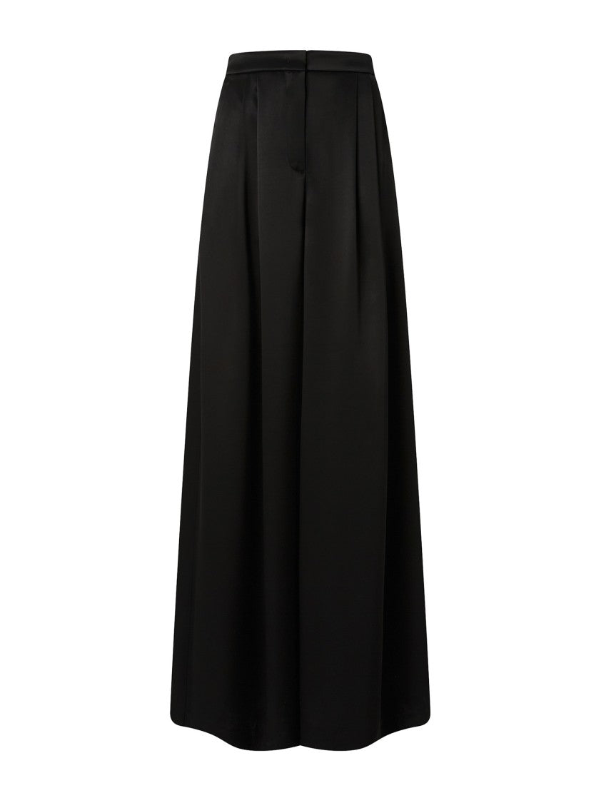 Pinko Wide-Leg Satin Palazzo Trousers With Double-Pleat Design