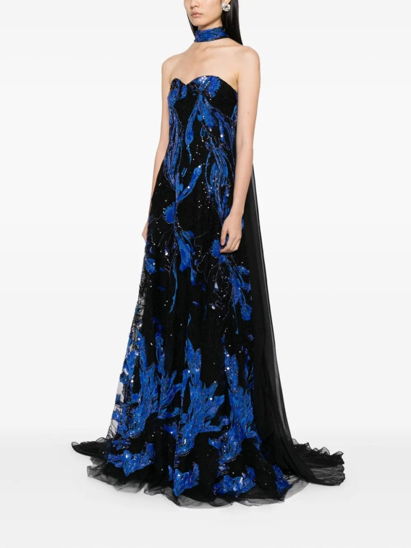 Saiid Kobeisy Embroidered Strapless Dress