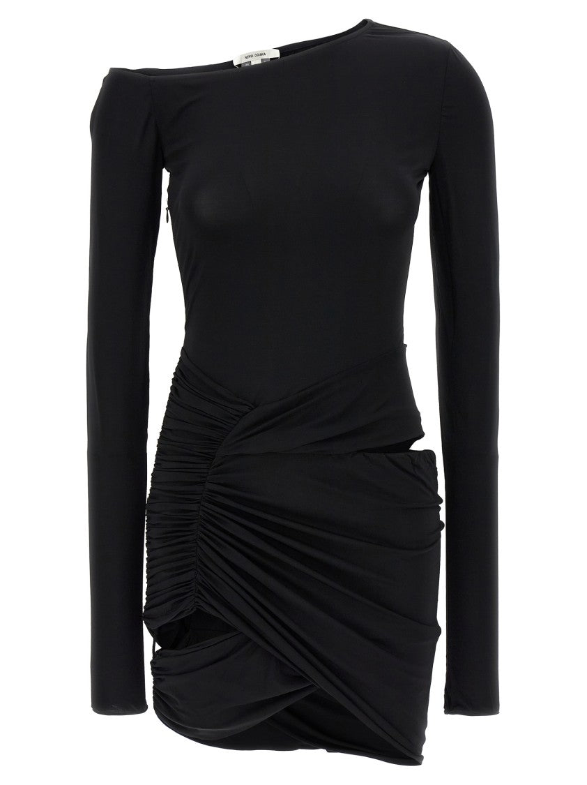 Nensi Dojaka Asymmetrical Stretch Fabric Dress With Cut Out Detail