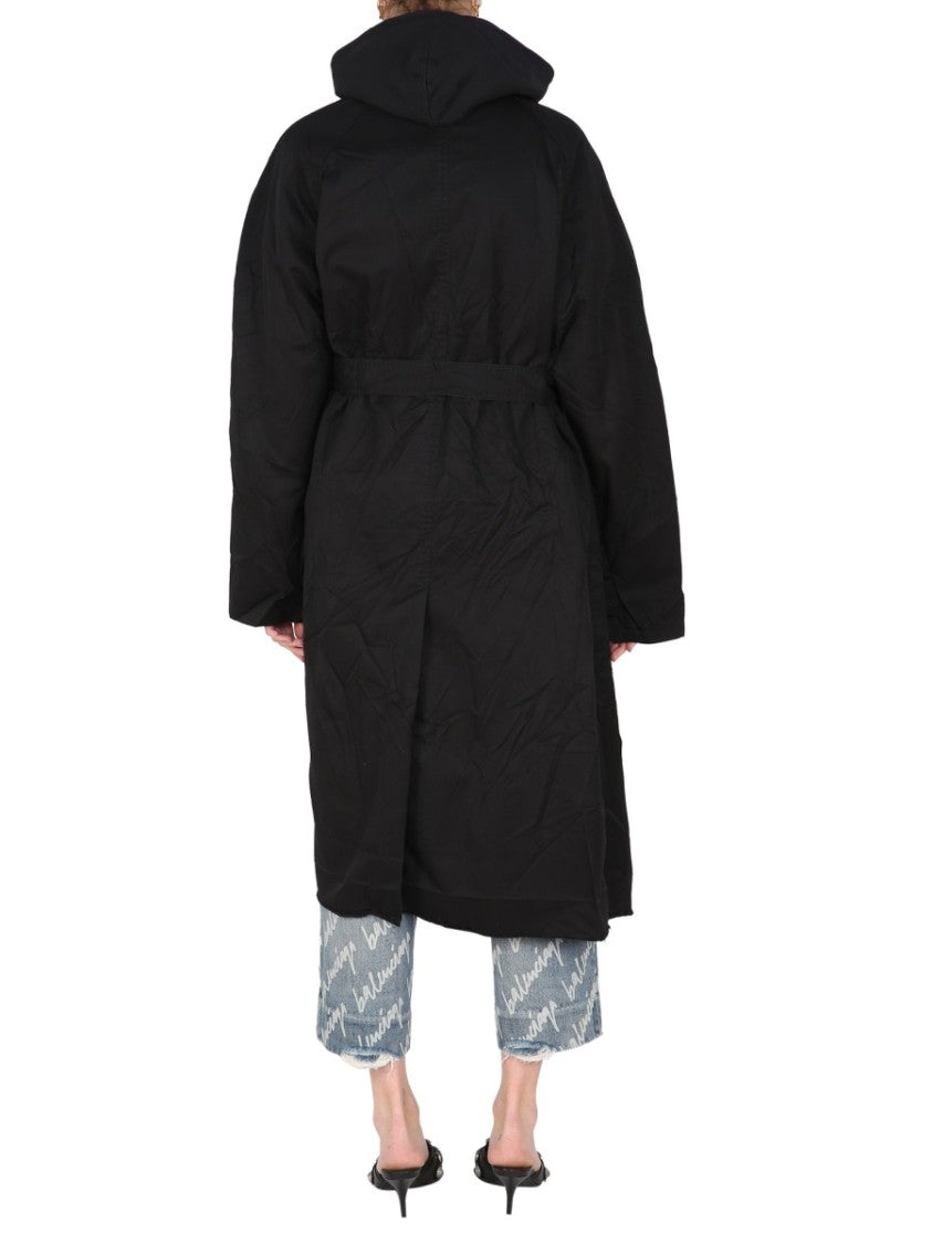 Balenciaga Oversized Carcoat With Pointed Collar And Concealed Closure
