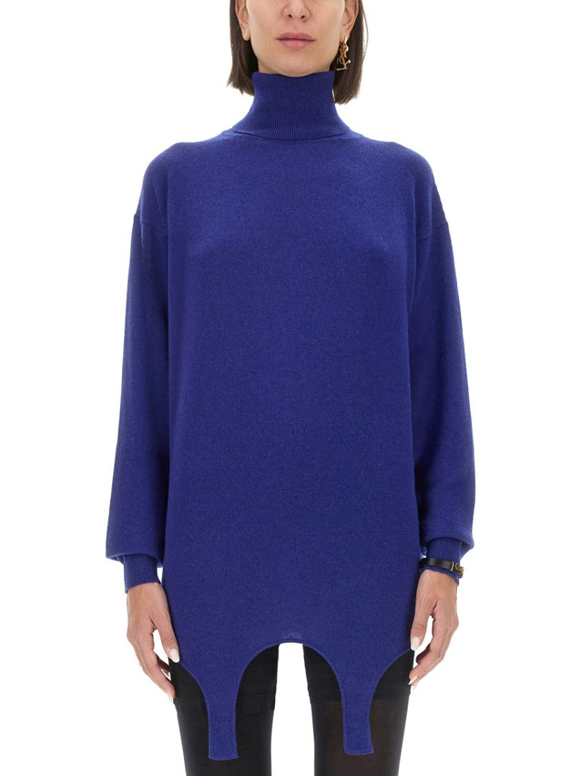 Saint Laurent High-Turtleneck Cashmere And Silk Pullover