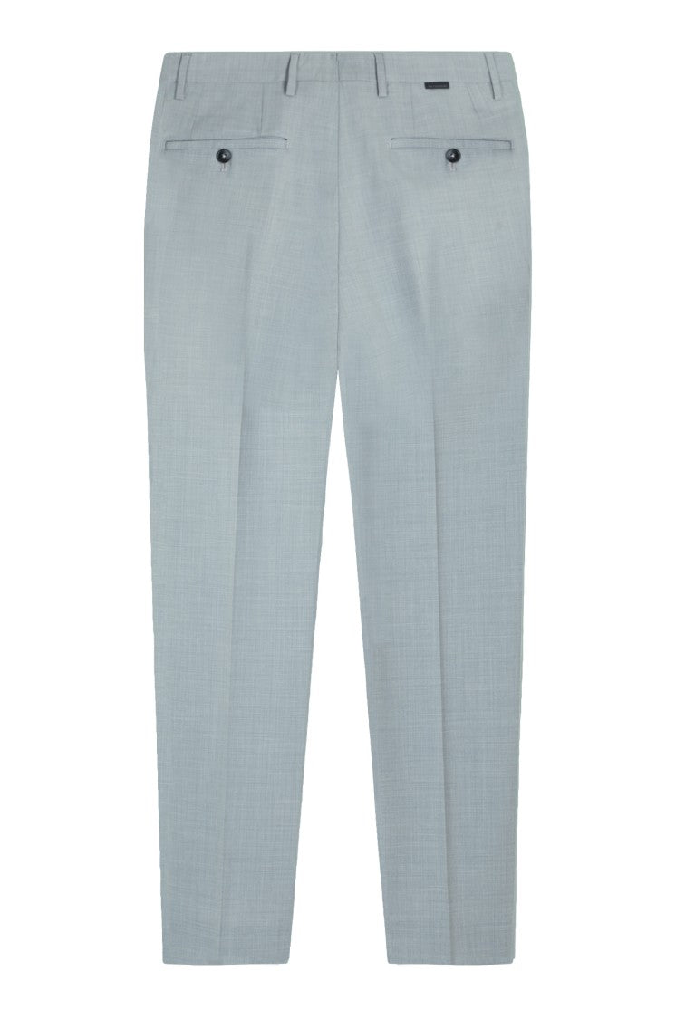 Gazzarrini X Michele Franzese Pearl Grey Tailored Trousers With Front Pleats