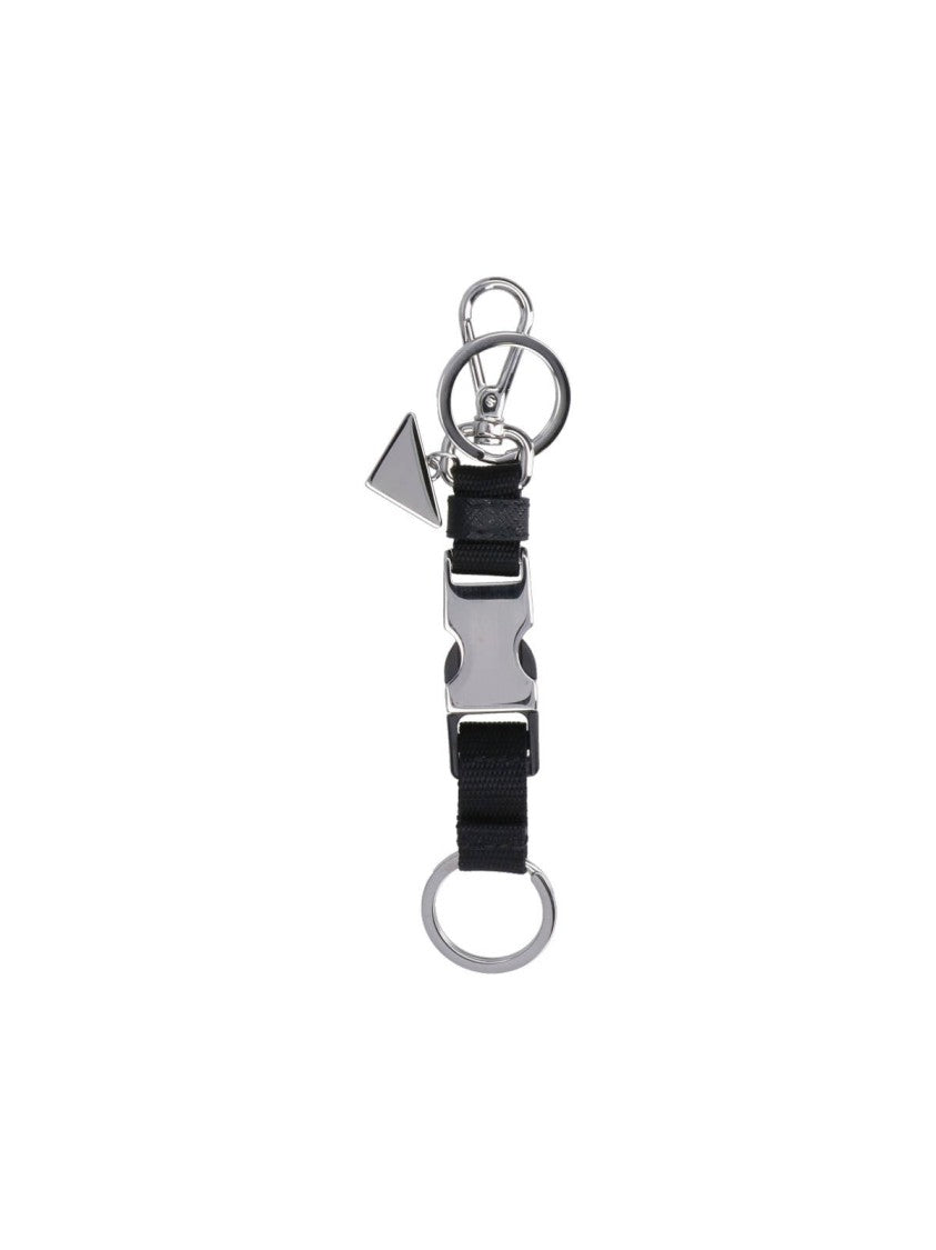Prada Keychain With Buckle – Silver