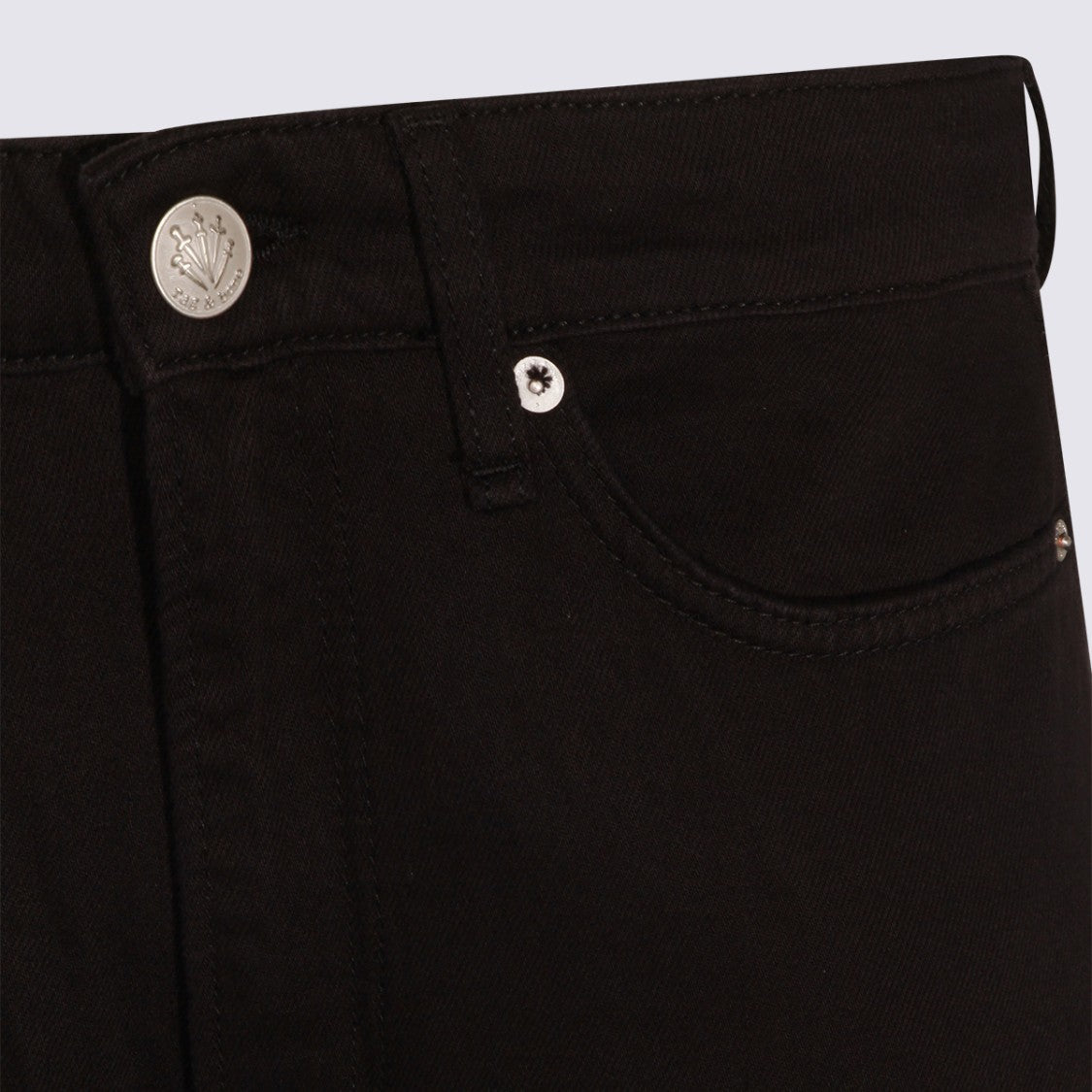 Rag & Bone Straight-Leg Black Jeans With Mid-Rise Waist And Minimalist Design