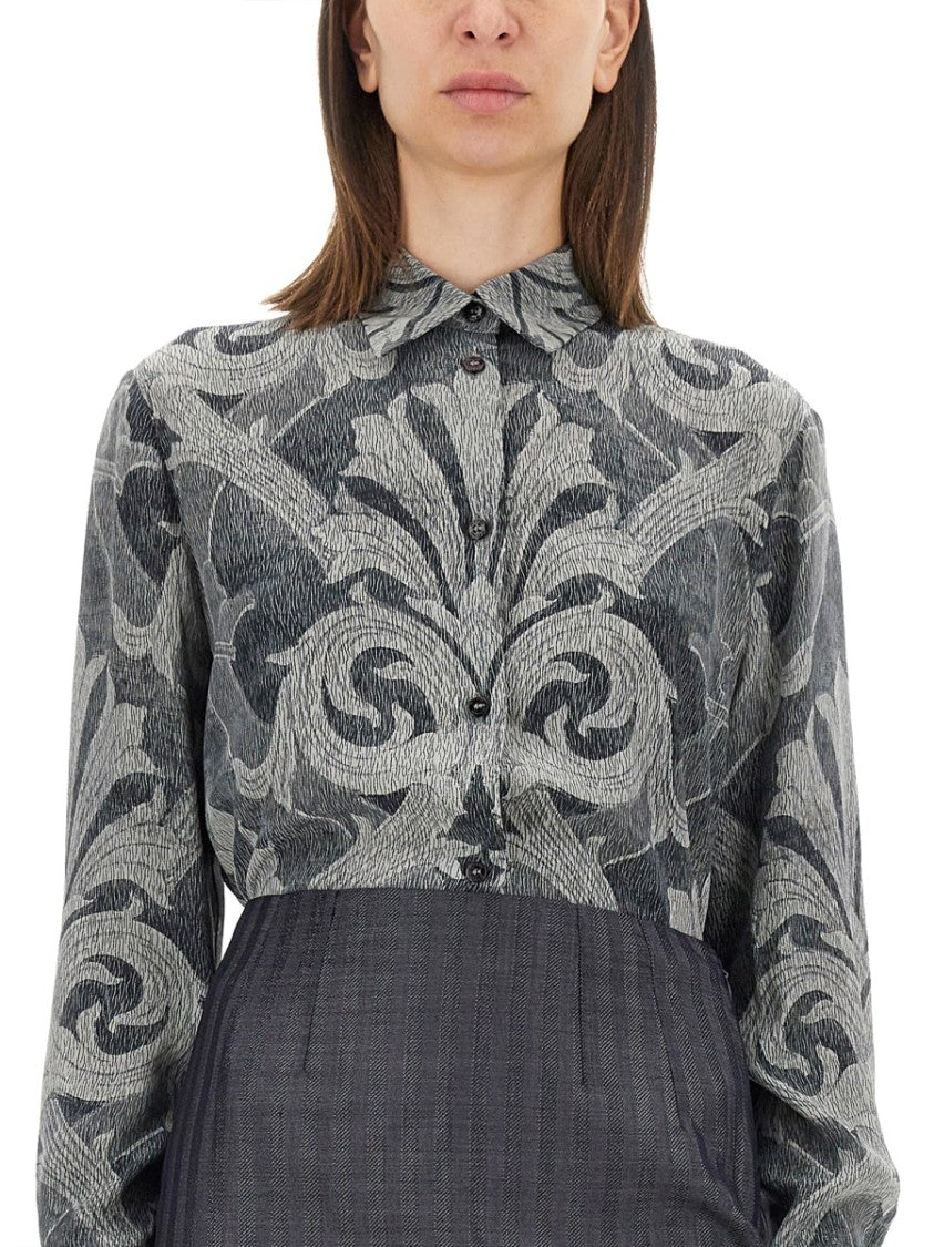 Etro Silk Printed Shirt With Classic Collar