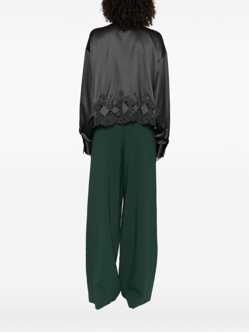 Ermanno Scervino Silk-Elastane Blend Shirt With Lace Detailing