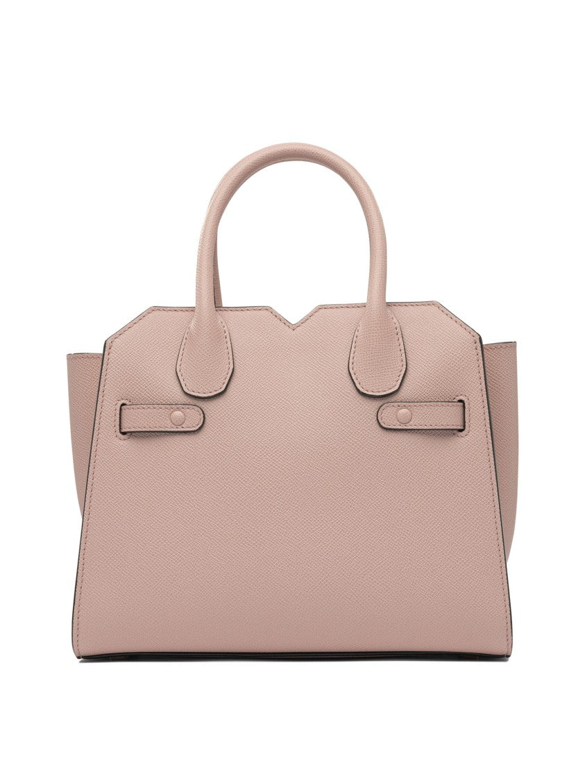 Valextra Milano Mini Handbag In Pink Calf Leather