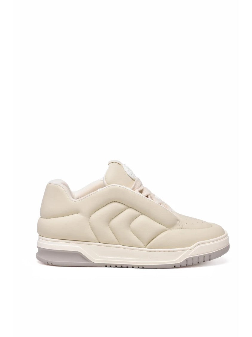 Thoms Nicoll White Leather Puffy High-Top Sneakers