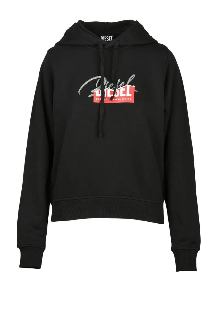 Diesel Black Graphic Hooded Sweatshirt