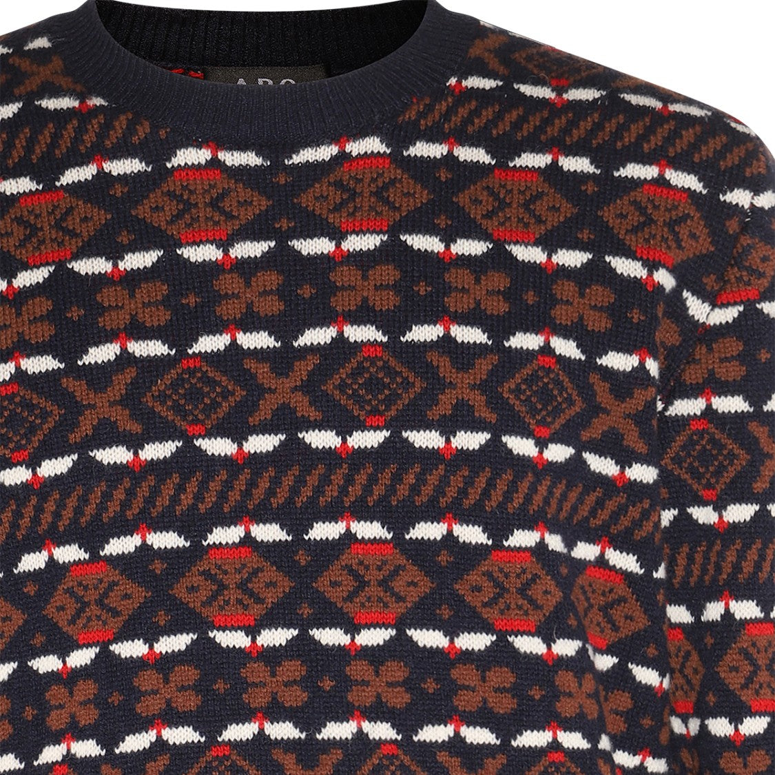 A.P.C. Geometric Pattern Wool Jumper With Ribbed Trims