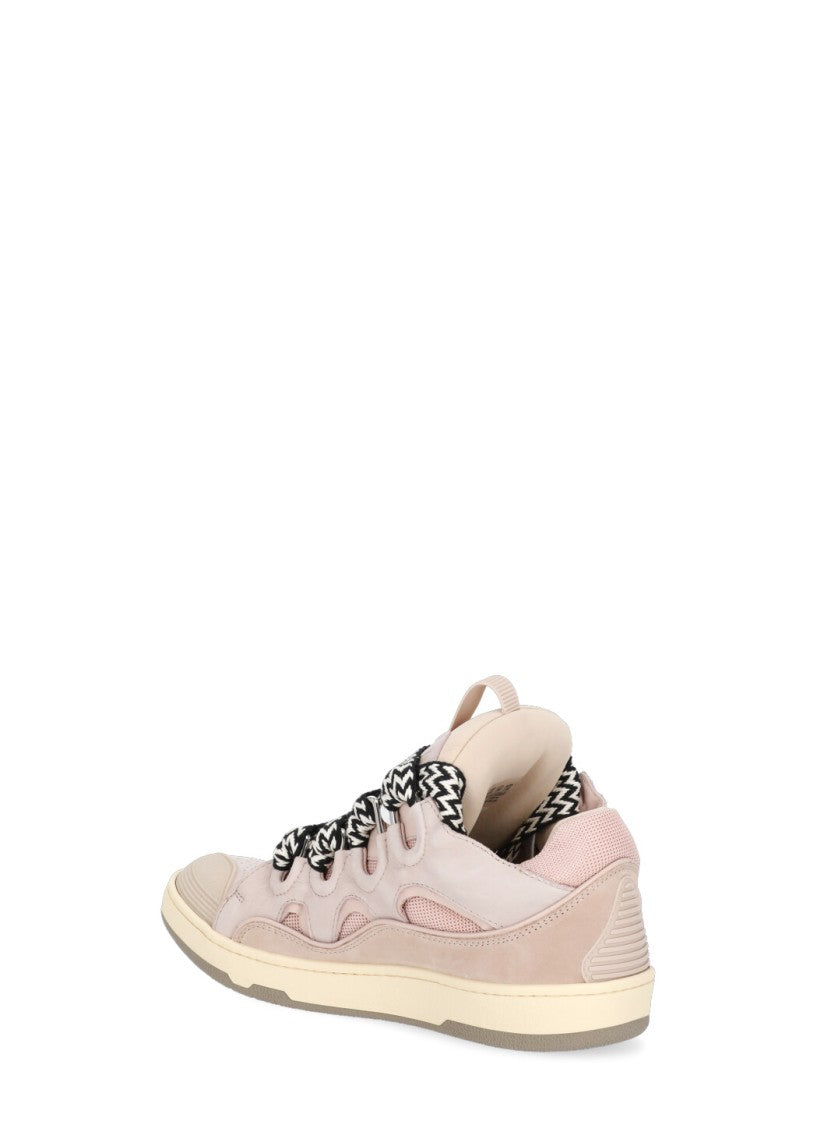 Lanvin Pink Curb Double Waxed Laces Sneakers