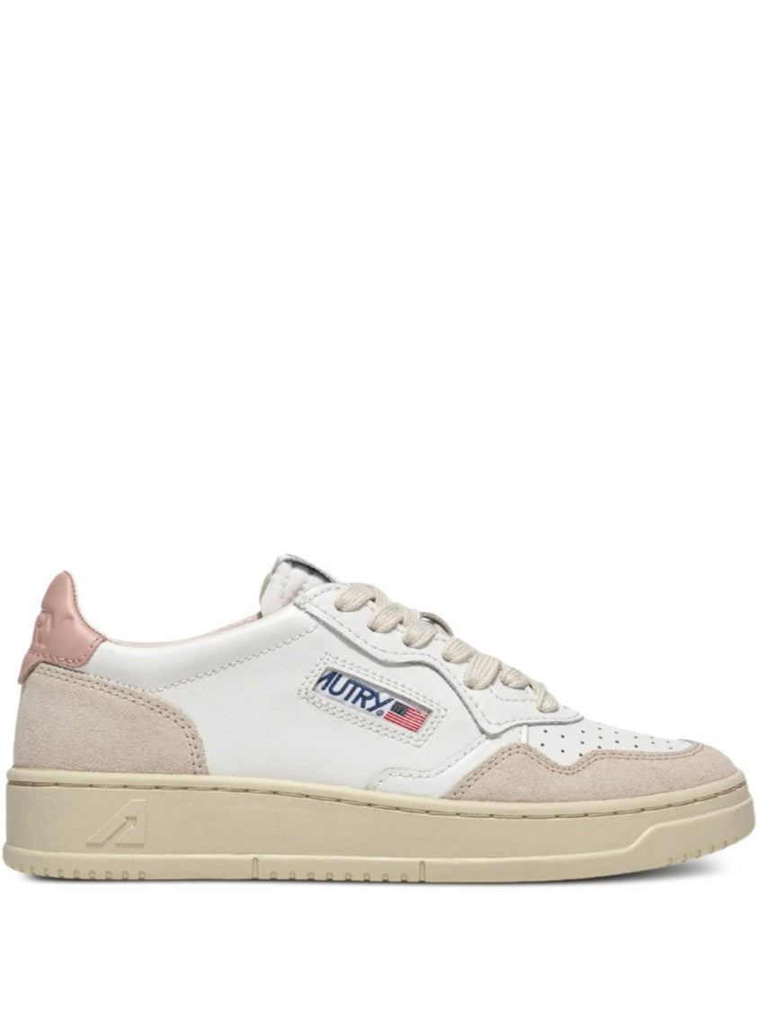 Autry Low-Top Perforated Leather-Suede Sneakers