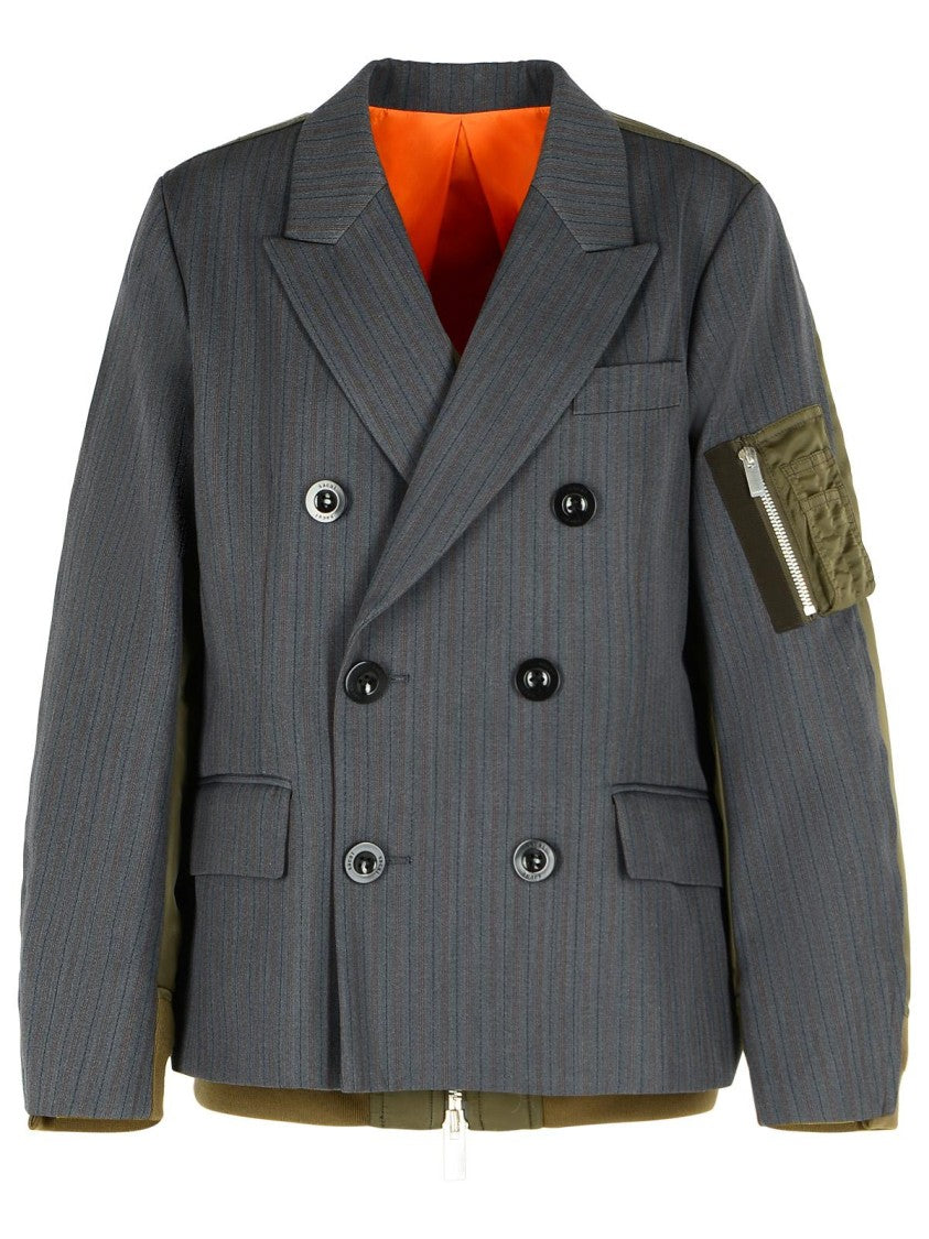 Sacai Grey Wool Blend Jacket