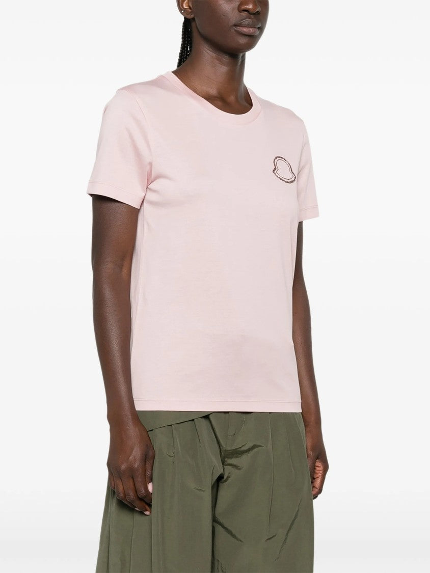 Moncler Premium Short-Sleeve Embroidered Cotton T-Shirt