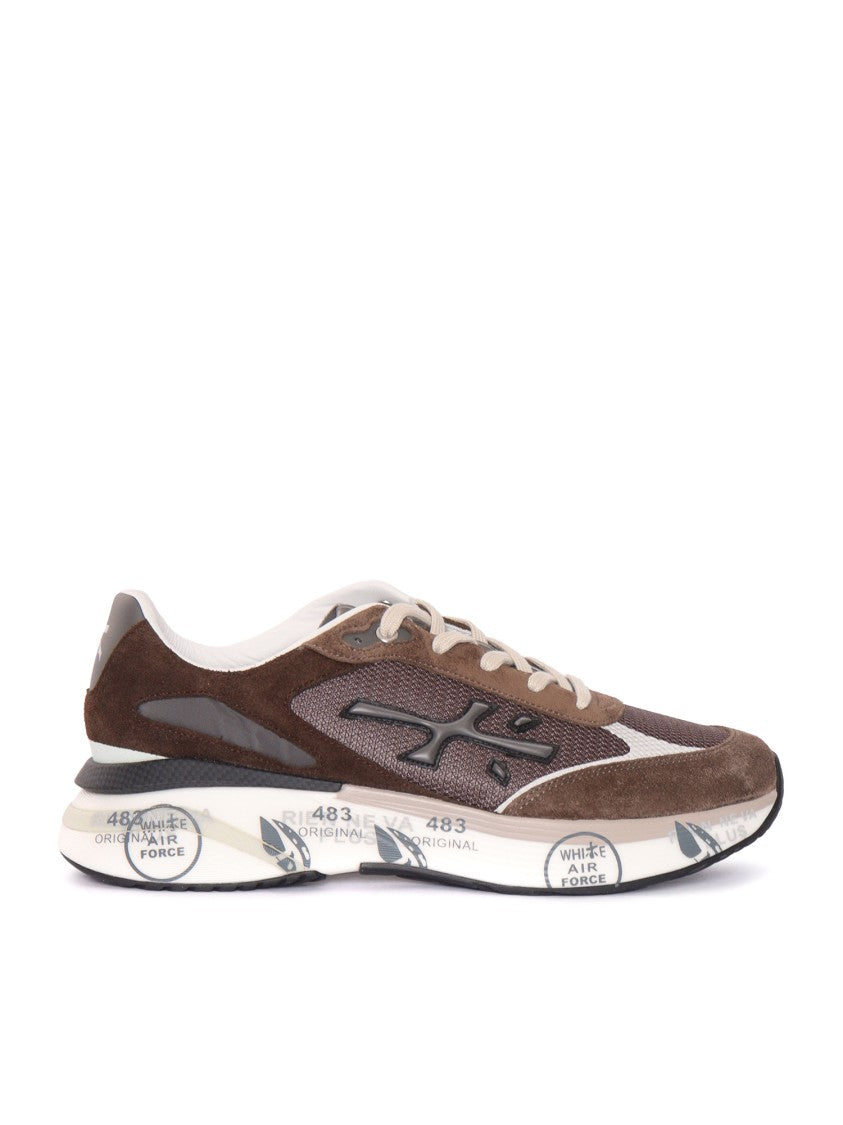 Premiata Textured Sneakers With Calf Leather Accents And Modern Design