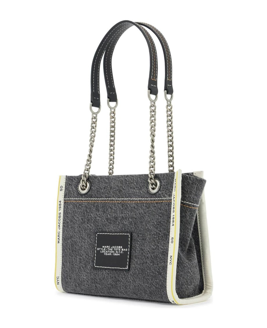 Marc Jacobs Textured Cotton Tote Bag With Bold Print