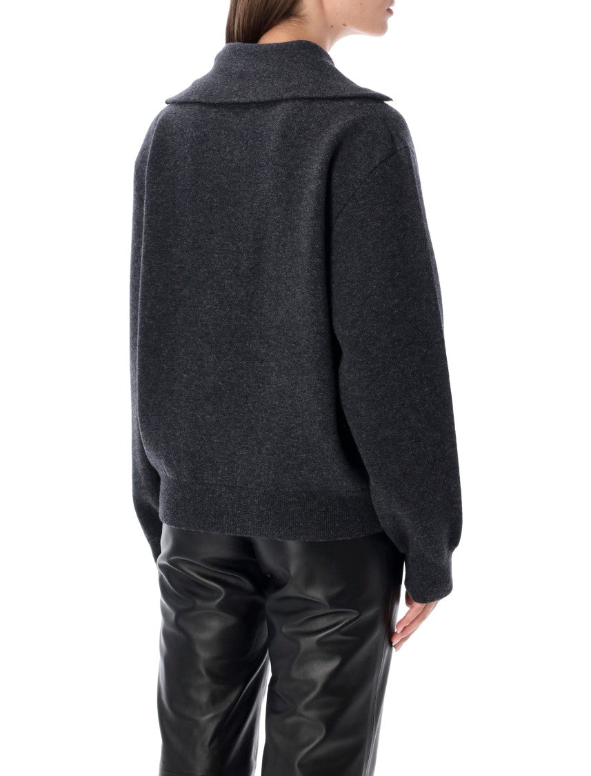 Róhe Two-Way Half-Zip High Neck Sweater
