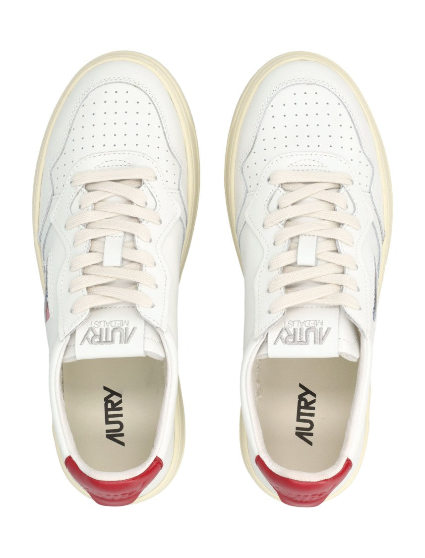 Autry White Leather Low-Top Sneakers