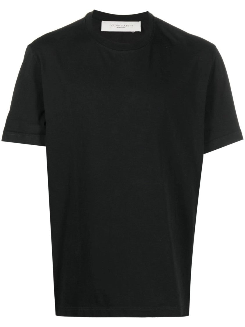 Golden Goose Regular-Fit Black Cotton T-Shirt With Minimalist Accents