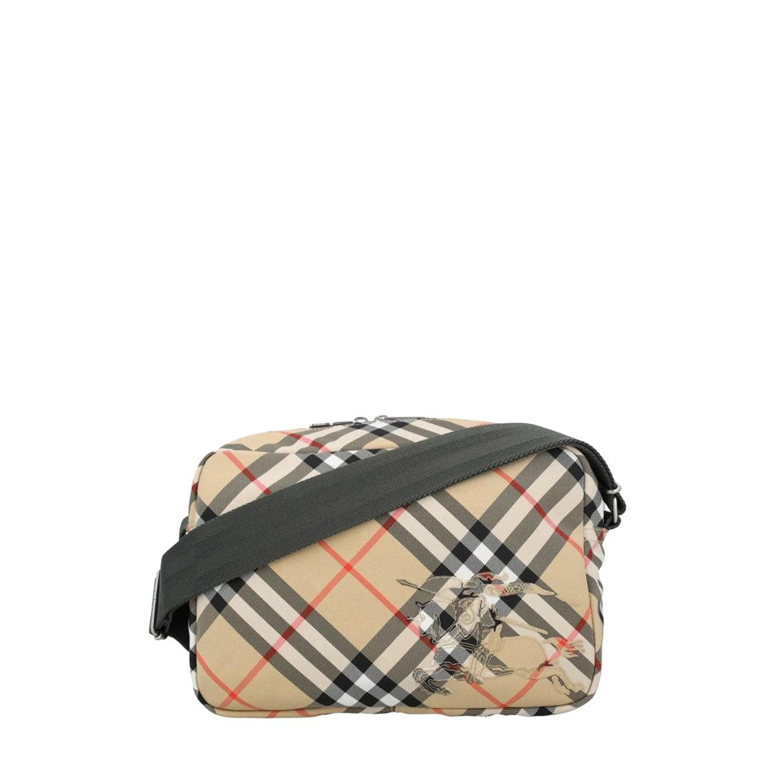 Burberry Checkered Crossbody Bag With Floral Embroidery