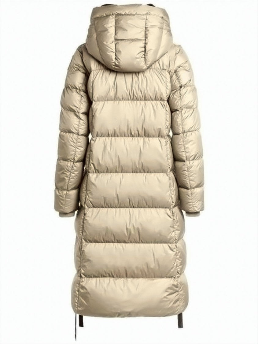 Parajumpers Quilted Long Padded Coat With Hood And Adjustable Drawstrings