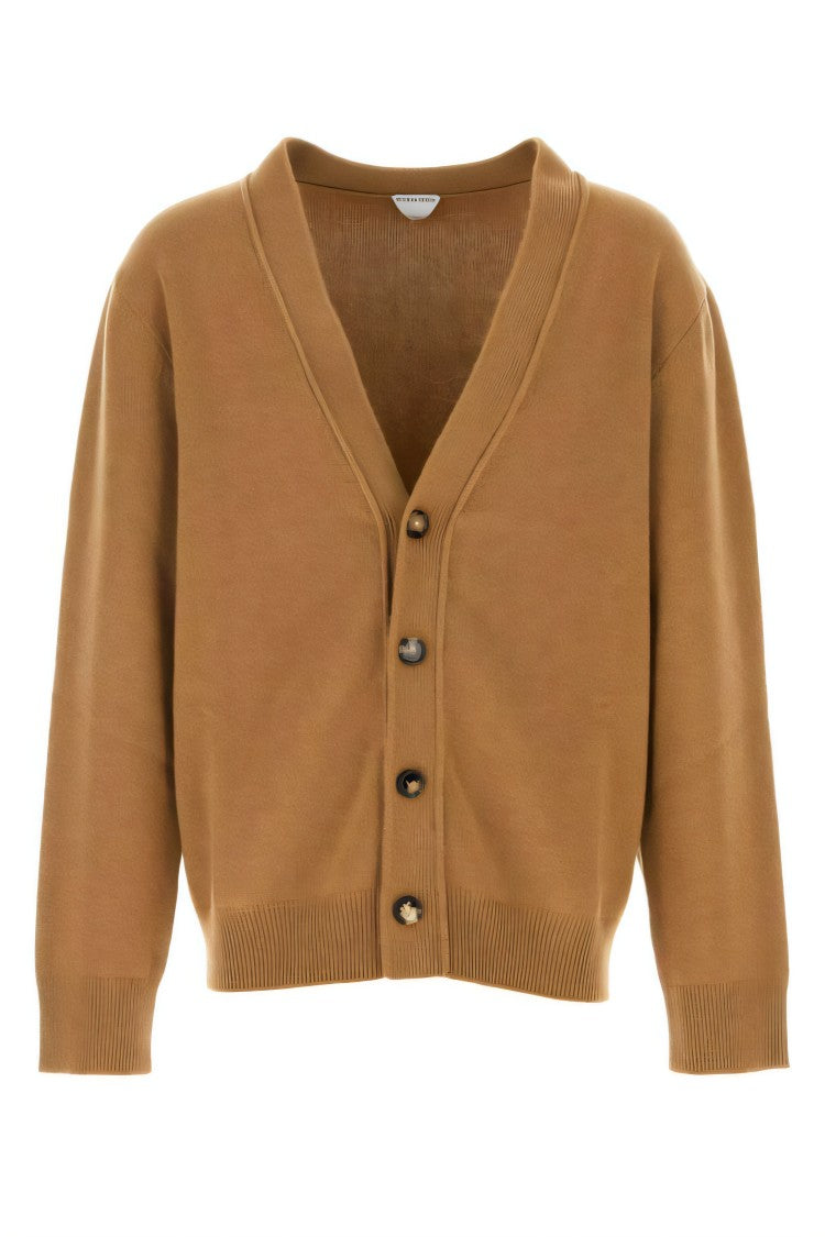 Bottega Veneta Cashmere Blend Cardigan With Unique Diamond Patches