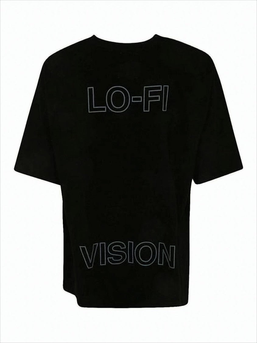 Maison Mihara Yasuhiro Relaxed Fit Black T-Shirt With Bold Nasa Graphic And Lo-Fi Vision Text