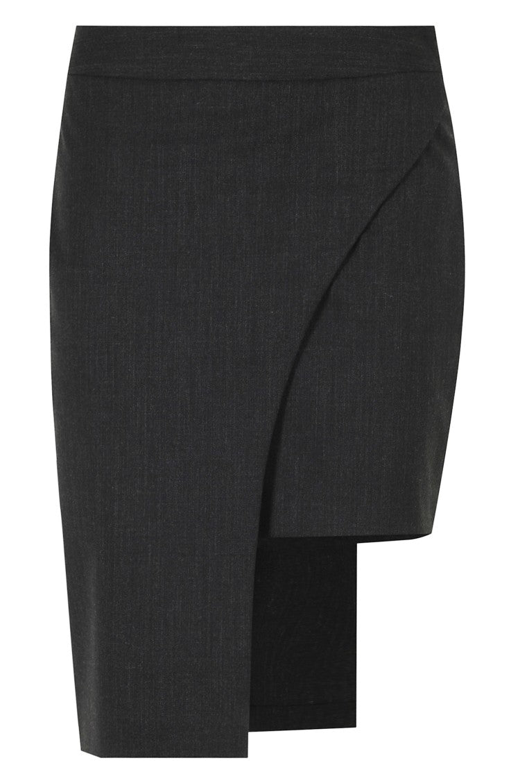 Federica Tosi Gray Asymmetrical Layered Mini Skirt