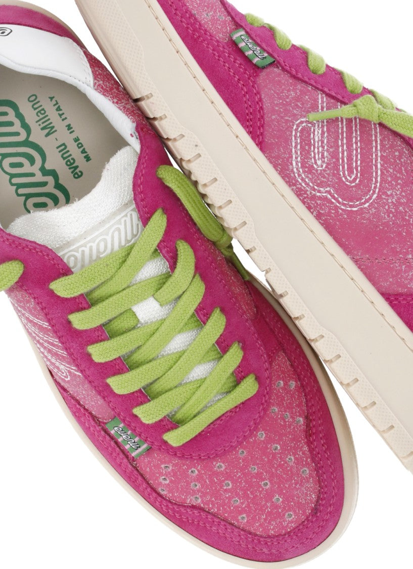 Evenu Equal Fuchsia Suede Low-Top Sneakers