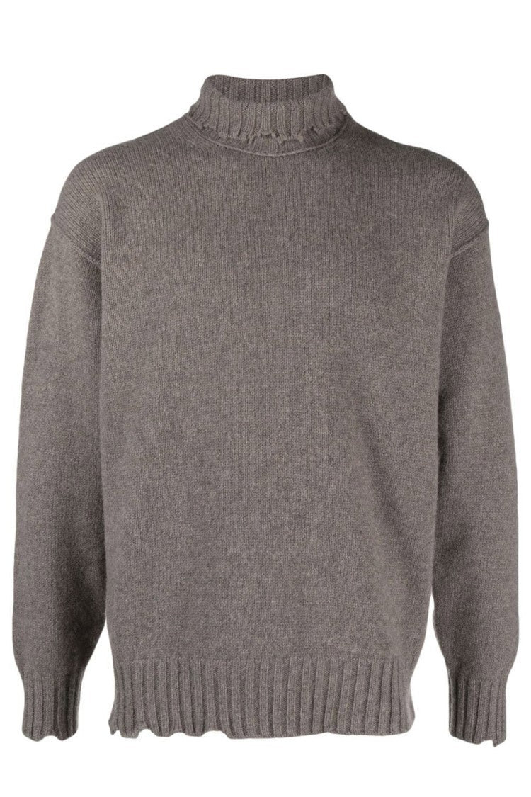 Isabel Benenato Taupe Cashmere-Wool Sweater