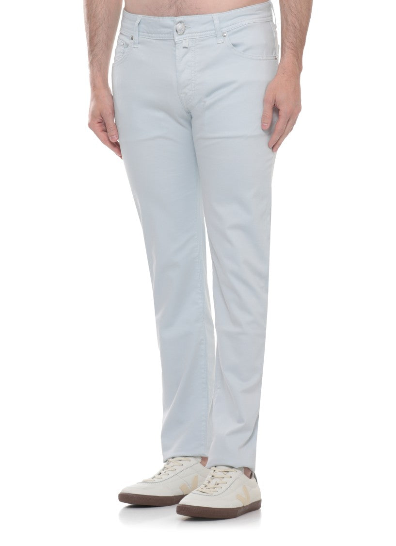 Jacob Cohen Light Blue Nick Slim Cotton Pants