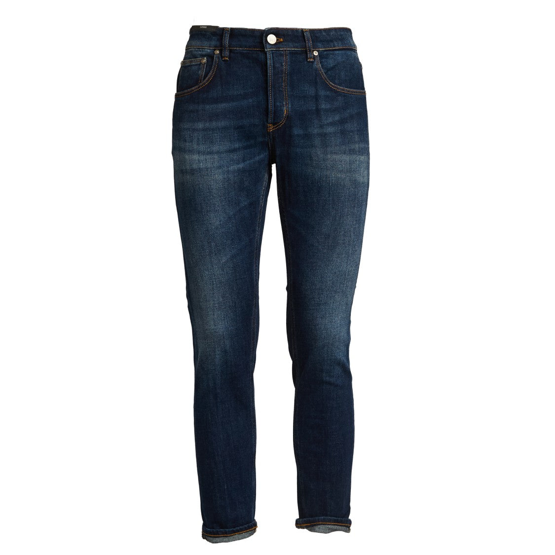 Pt Stretch Denim Jeans With Five-Pocket Design And Leather Patch