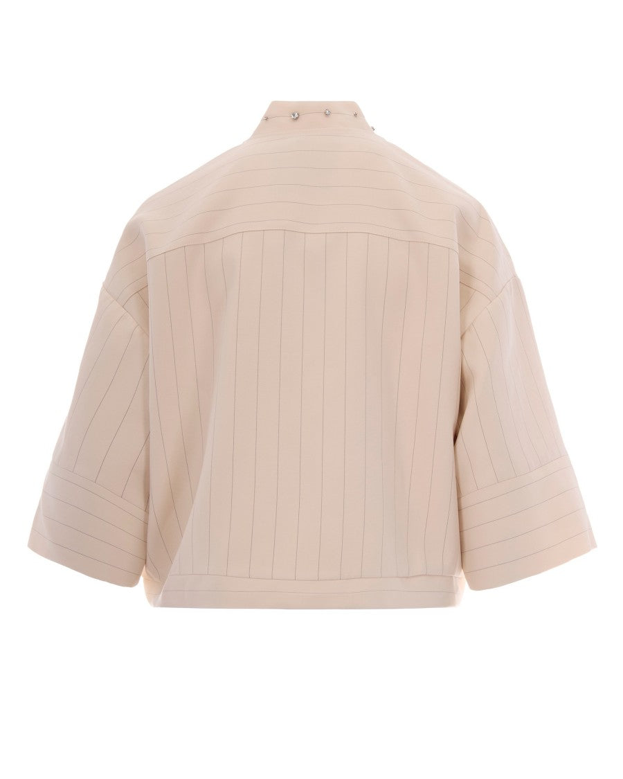 Liu Jo Cream Pinstripe Jacket