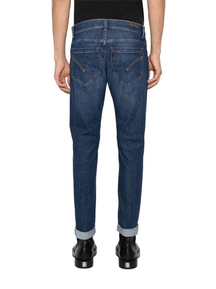 Dondup Skinny Fit Blue Jeans With Rolled Cuffs And Five-Pocket Design