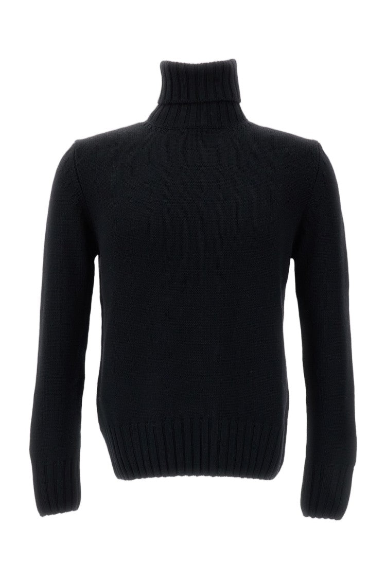 Customer Lovers Black Ribbed Wool Turtleneck Sweater