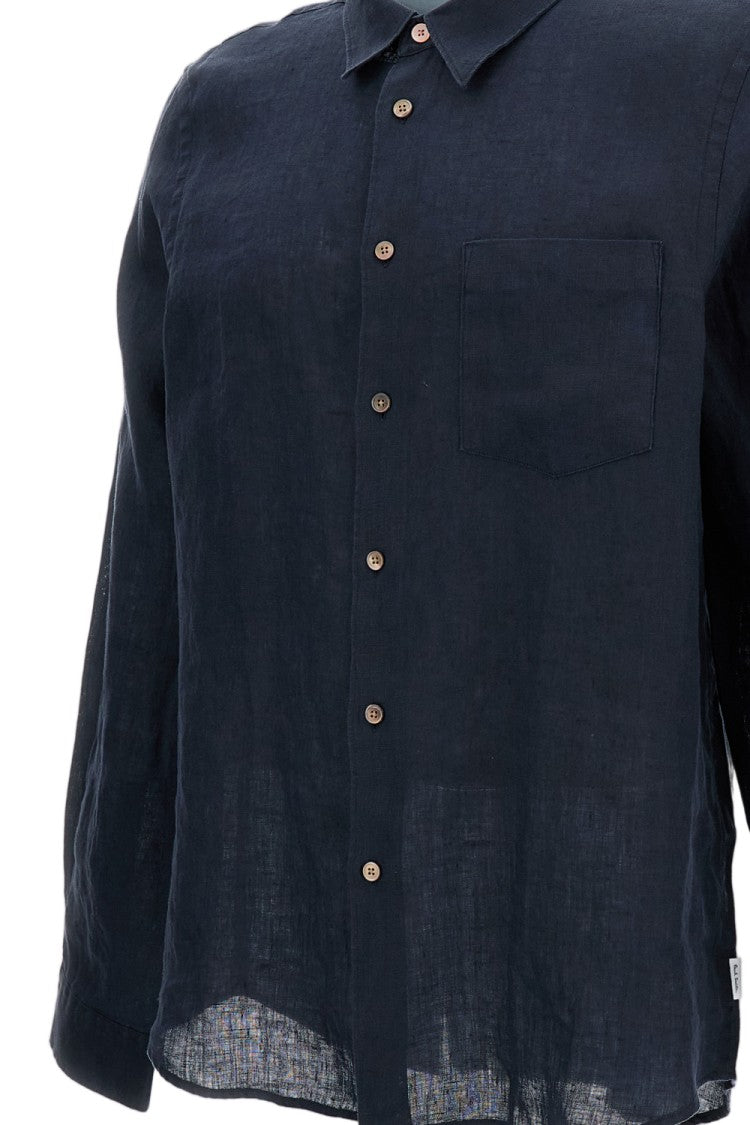 Paul Smith Comfort-Fit Linen Shirt With Pointed Collar And Front Pocket