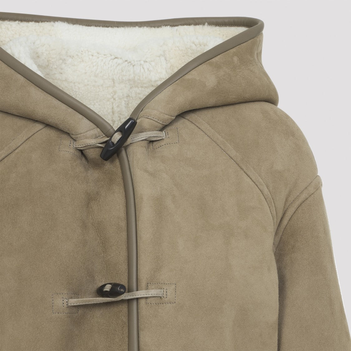 Yves Salomon Beige Suede Lamb Jacket With Shearling Lining