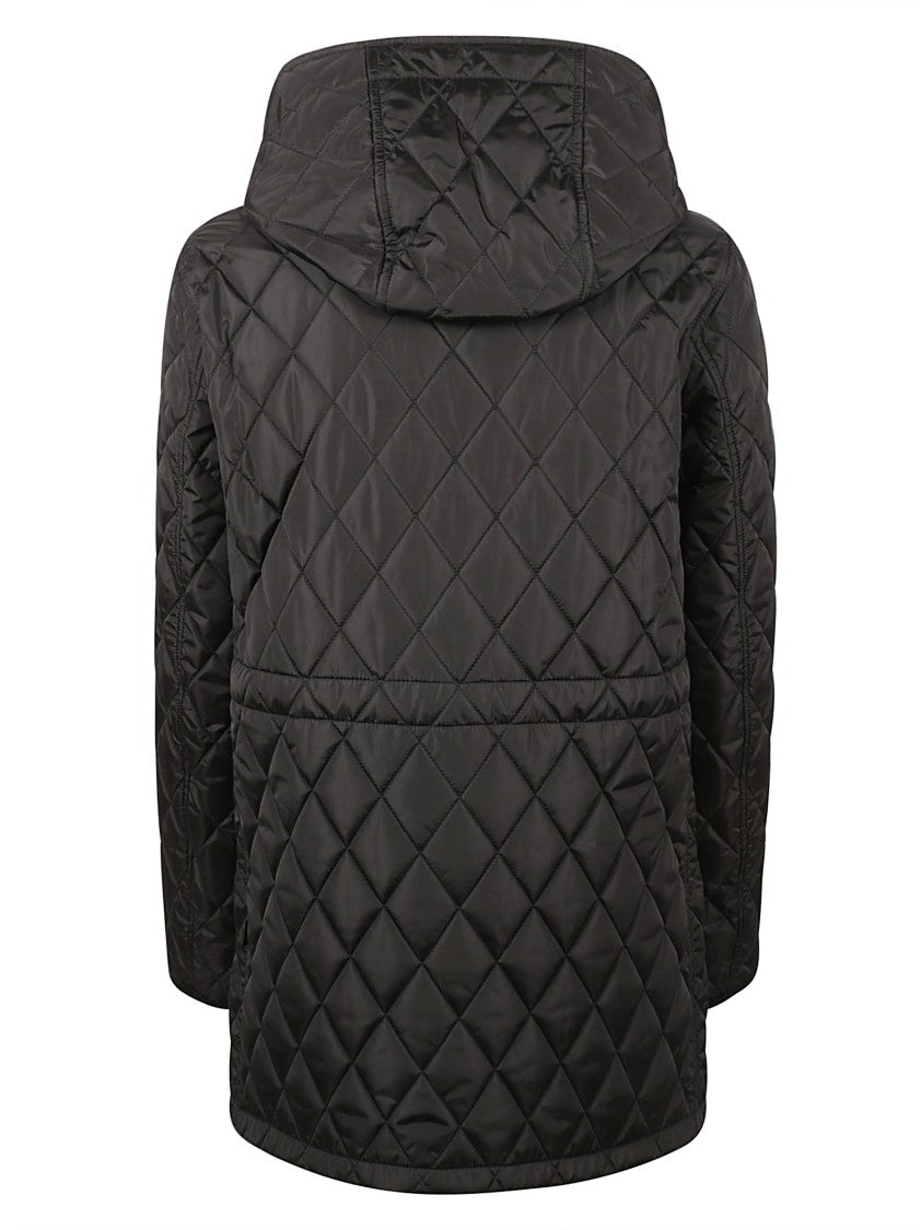 Burberry Quilted Black Coat With Hood