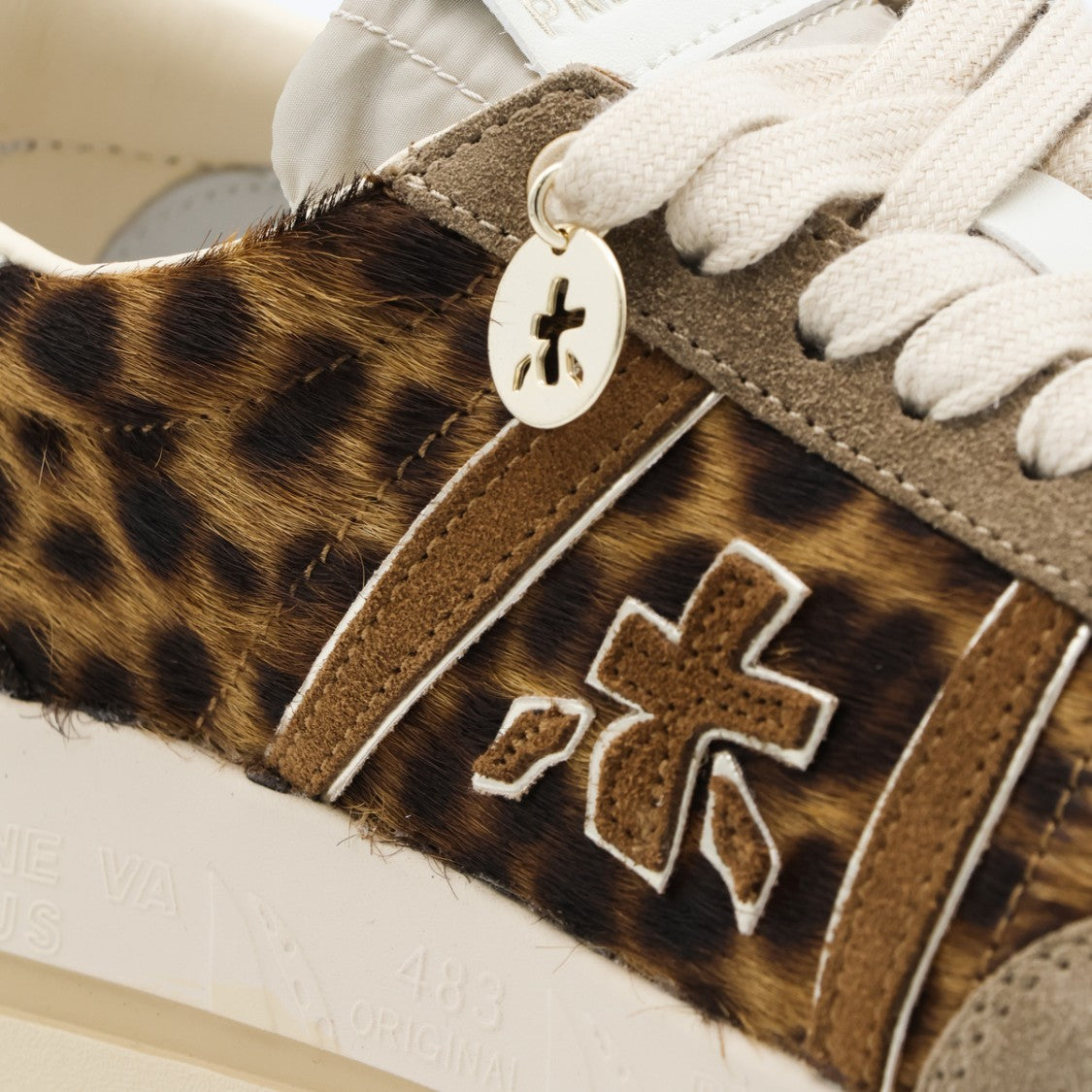 Premiata Leopard Print Suede Platform Sneakers