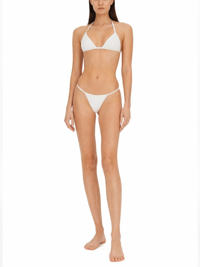 Dolce & Gabbana Neutrals Triangle Top Low-Rise Bikini Set