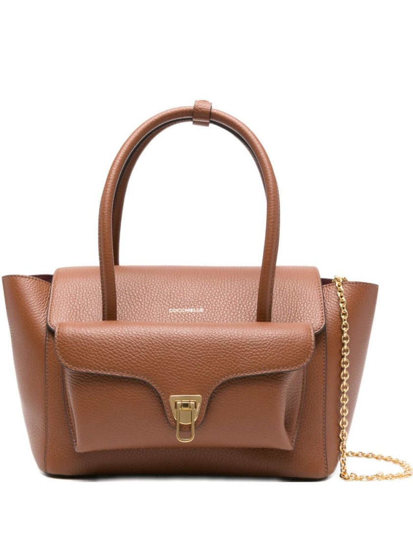 Coccinelle Structured Calfskin Shopper Bag With Gold-Tone Accents