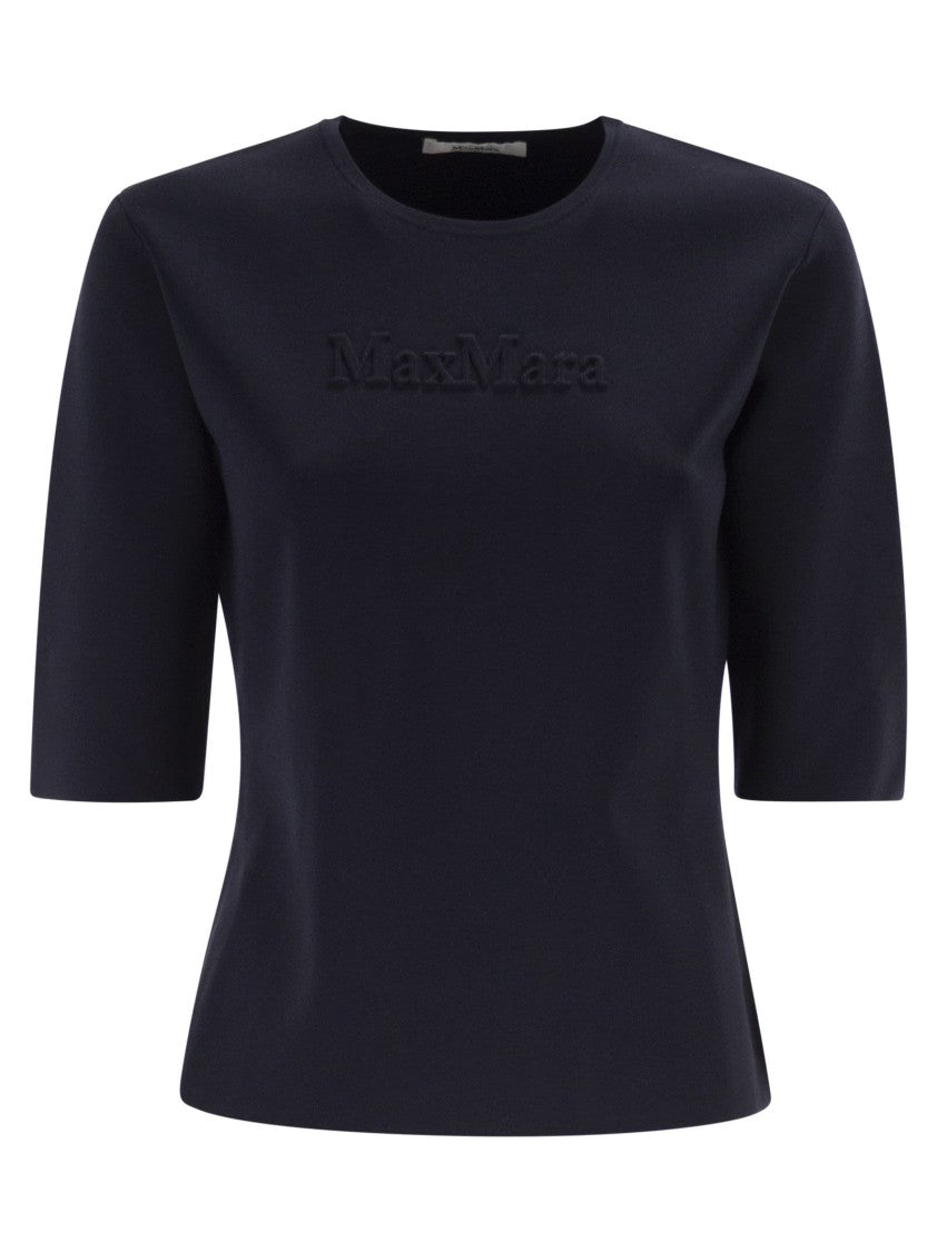Max Mara Mxpaustero - Short-Sleeved Top With Embroidered Logo