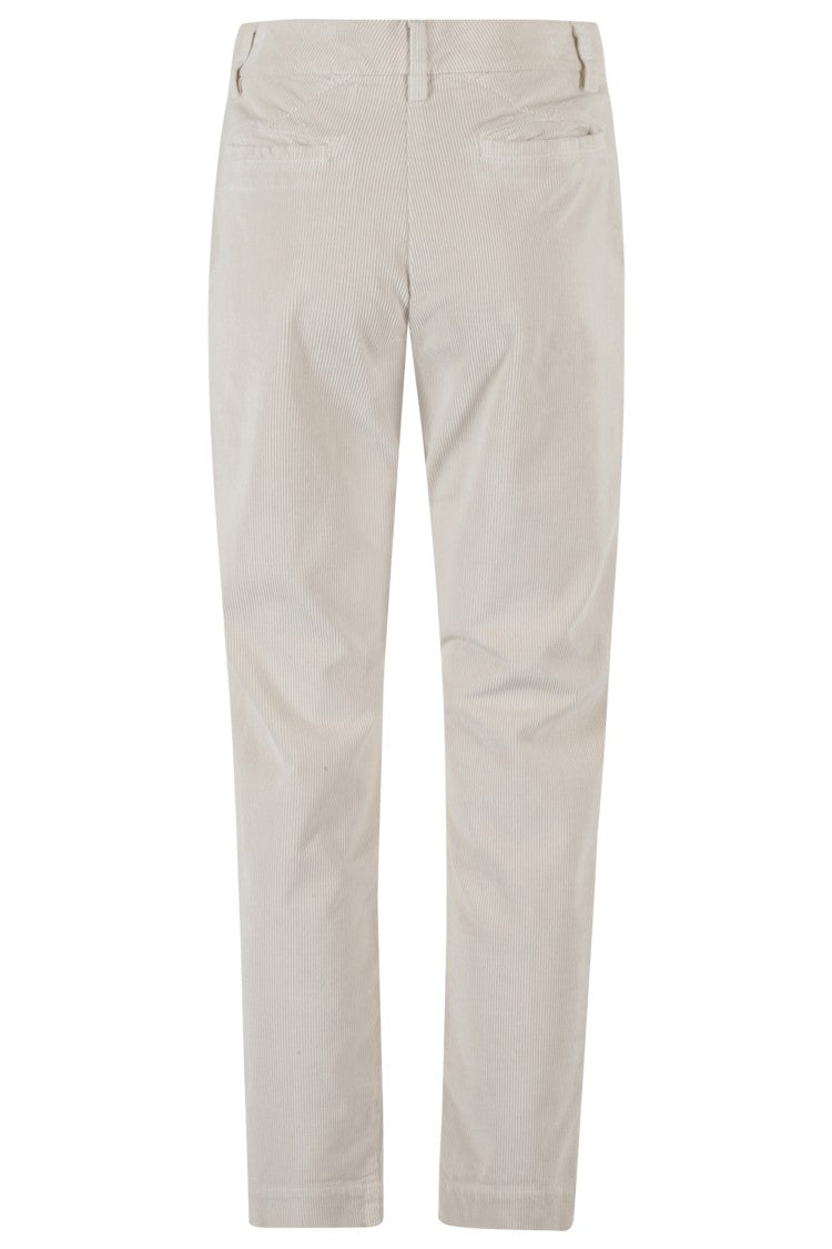 Eleventy Ribbed Tailored Trousers With Angled Pockets
