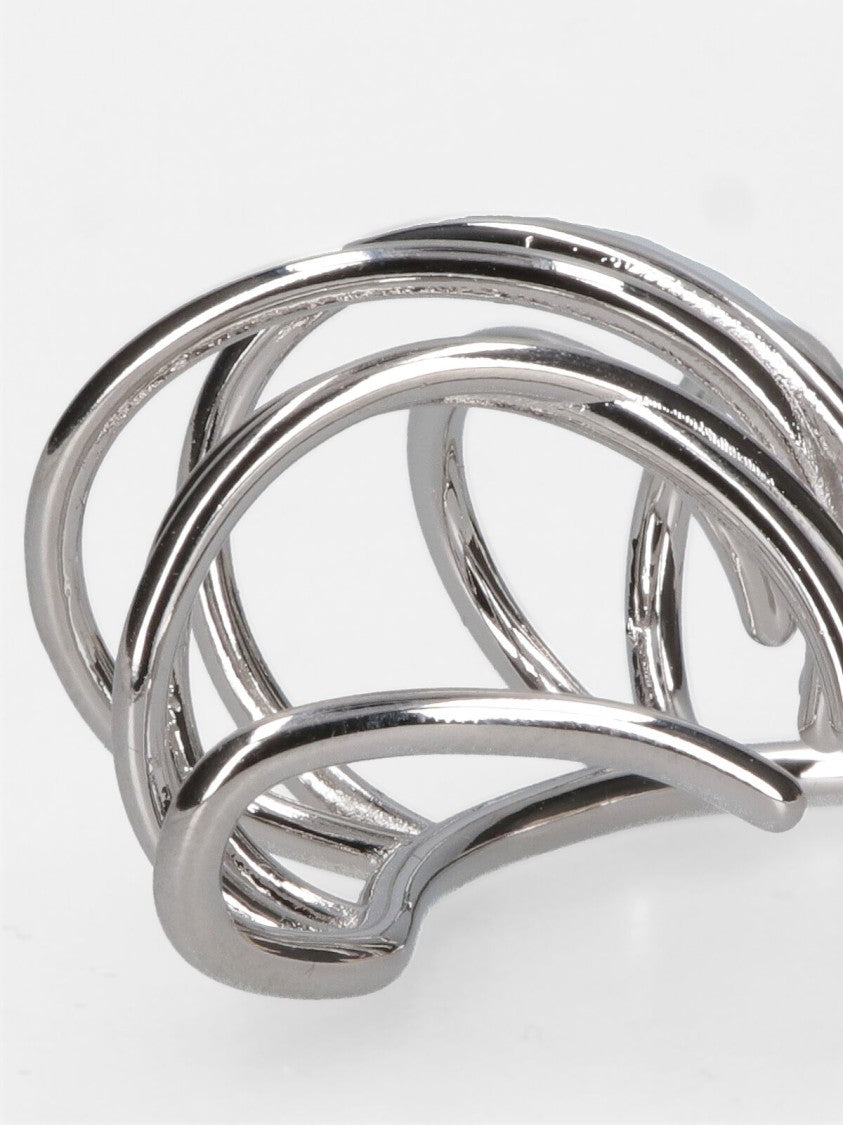 Panconesi "Orbit" Ear Cuff In Silver-Plated Brass, Spiral Design.