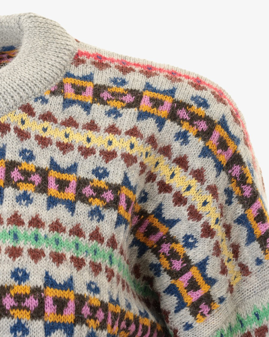 Paul Smith Multi-Colored Knitted Crewneck Sweater With Geometric Patterns