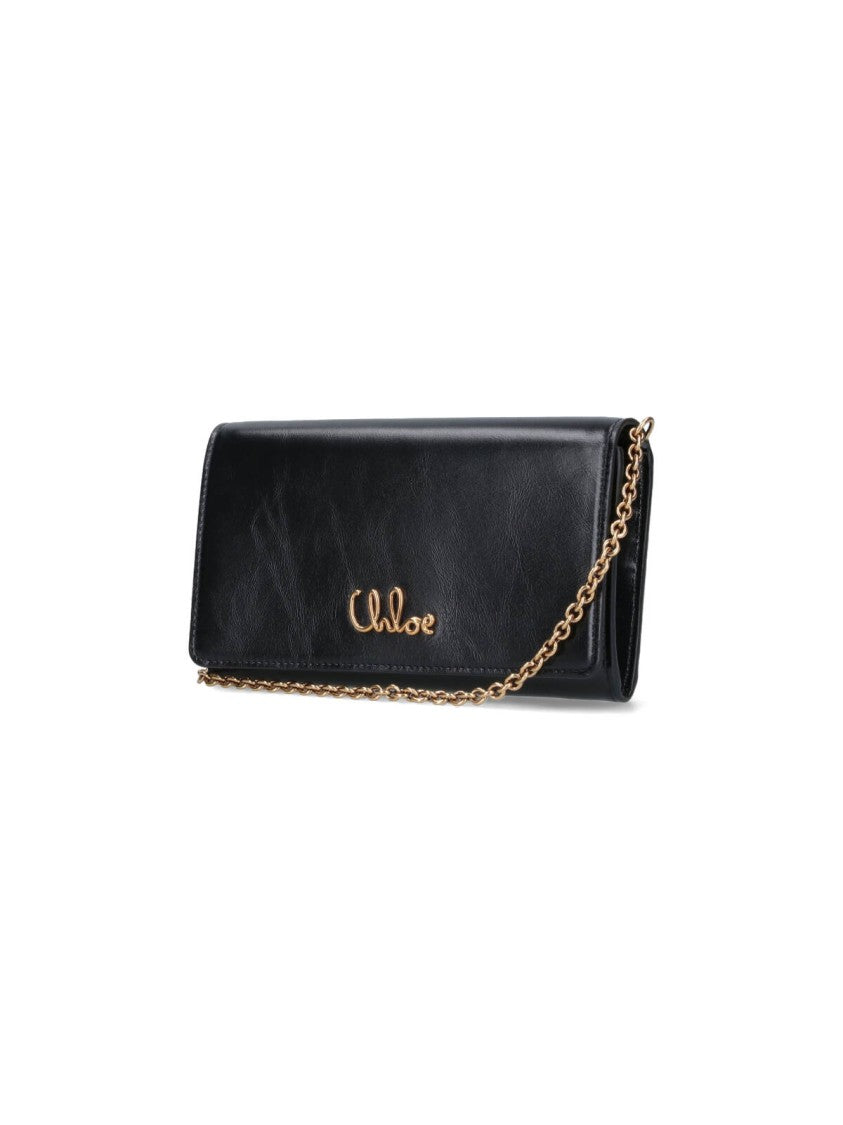 Chloé Chain Wallet "Iconic" – Black