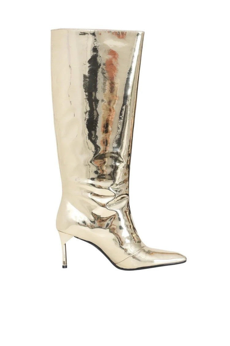 Armani Exchange Gold Rubber Women's Patent Boot
