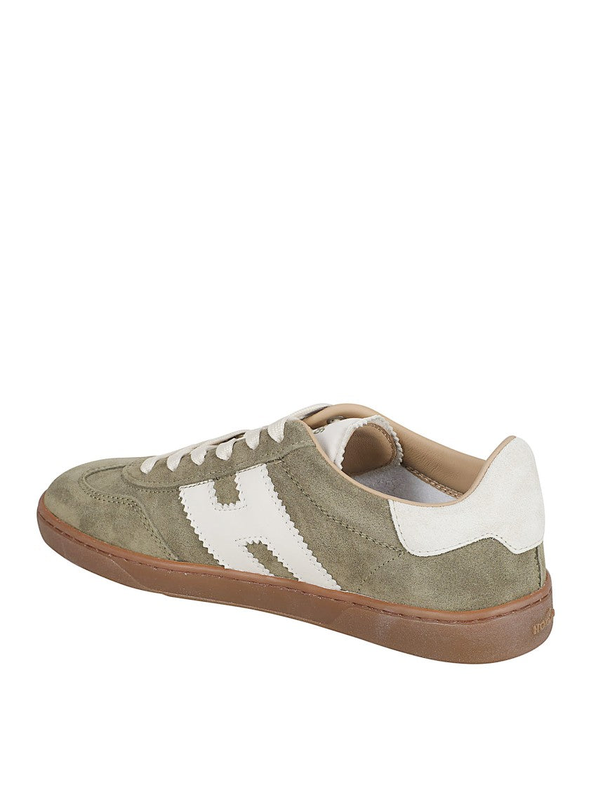 Hogan Olive Green Suede Low-Top Sneakers