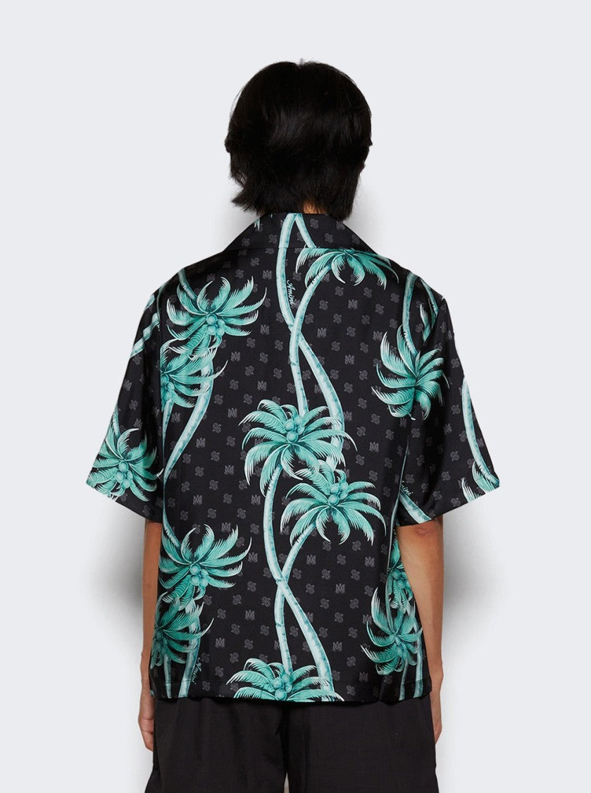 Amiri Palm Bowling Shirt Black
